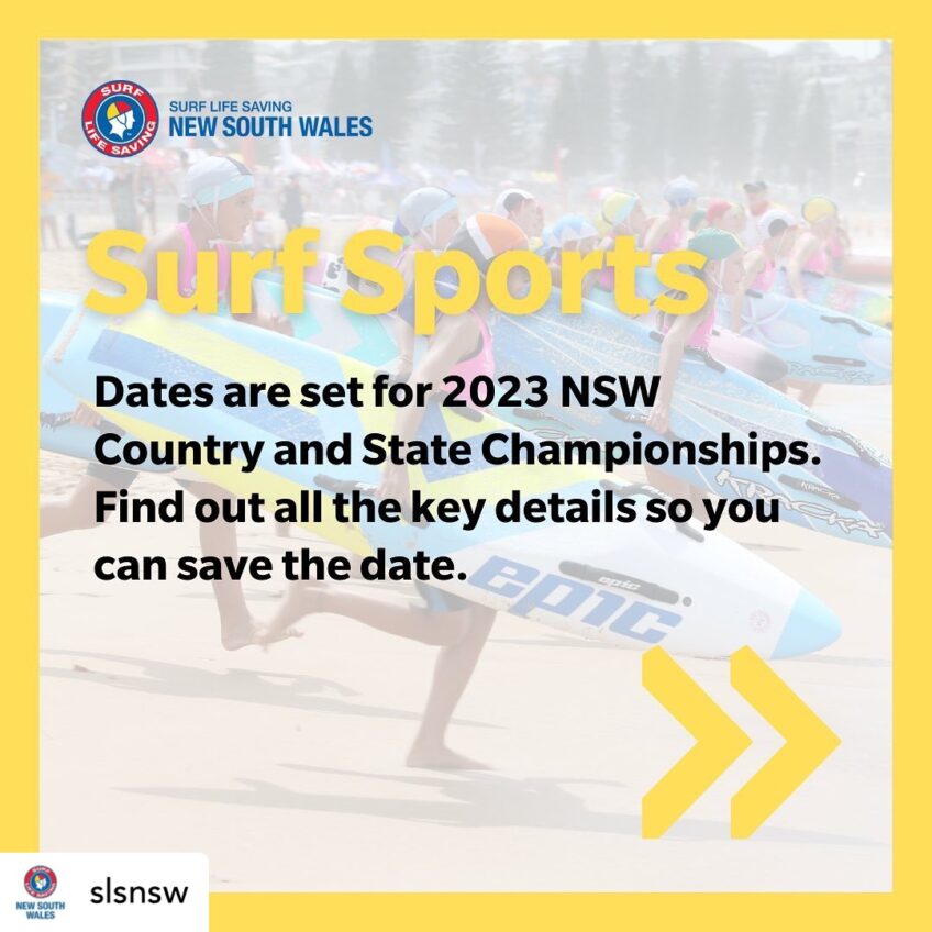 Dates set for 2023 Oakberry Country  and  NSW Surf Life Saving Championships